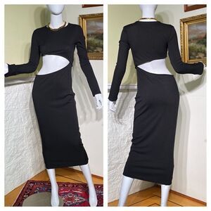NWOT De Base Black Cutout Bodycon Dress